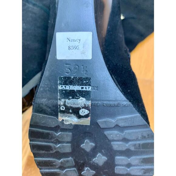 LK Bennett The Nancy Wedge Boot in Black Size 39 1/2 Knee-High Suede Western - Picture 6 of 6